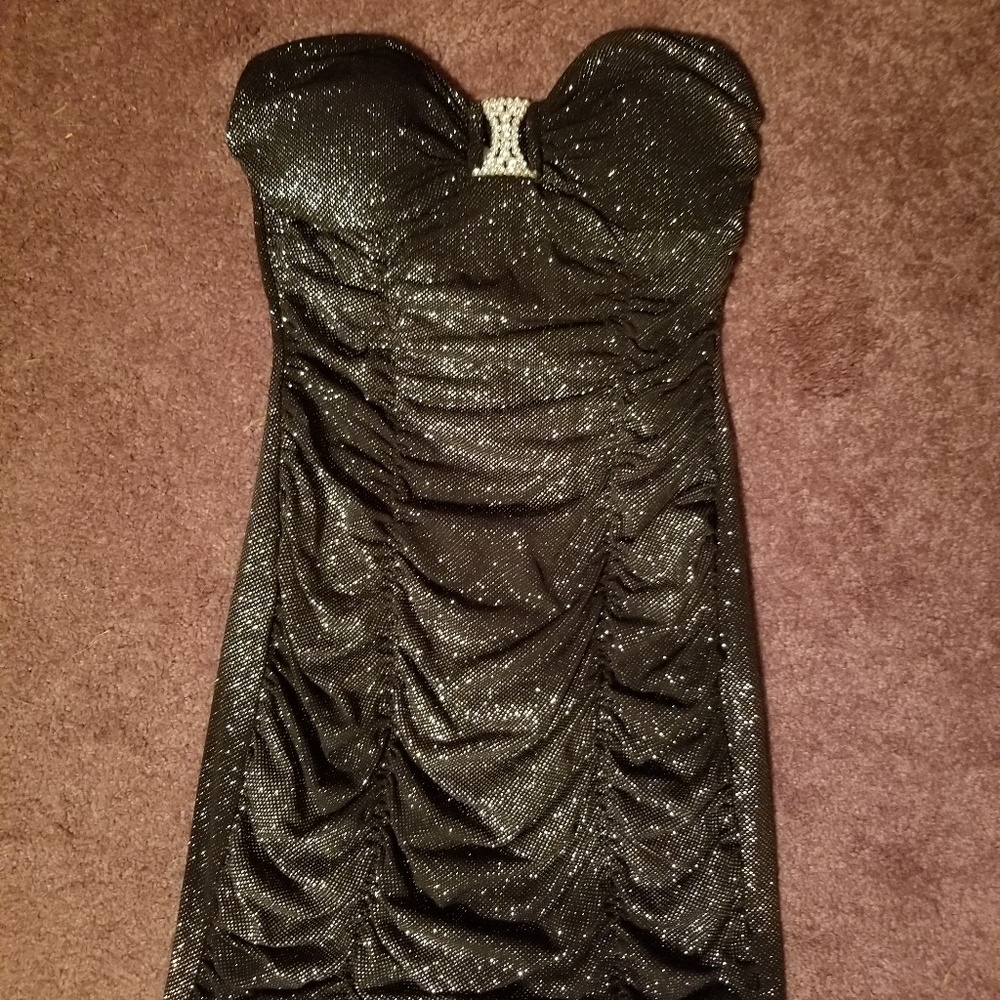 Strapless black dress